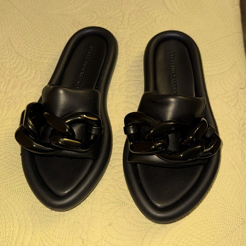 Stella McCartney Black Falabella Sandals